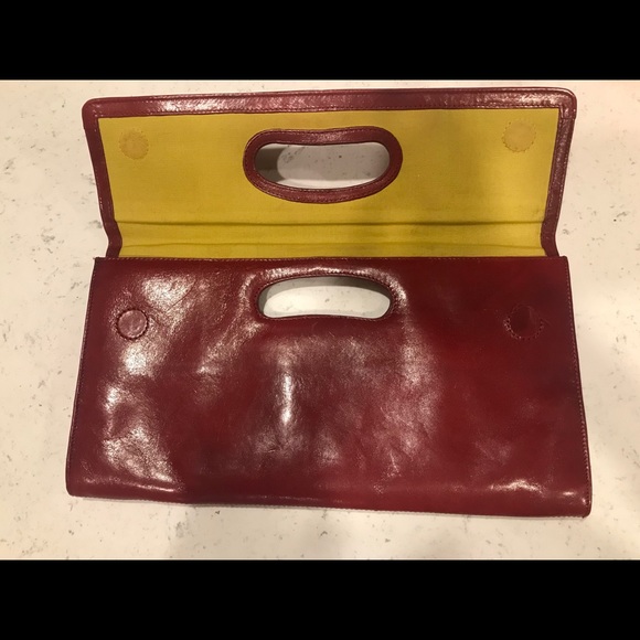 Red Leather Hobo Clutch - Picture 2 of 3